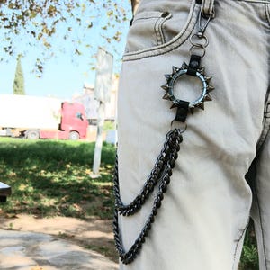 Metal Punk Rock Layered Chain Keychains For Men Women Waist Key Chain Wallet Jeans Hip-hop Pants Belt Chains Jewelry Spike Ring Pants Chain