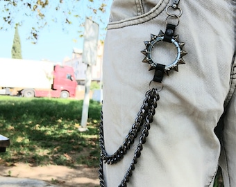 Metal Punk Rock Layered Chain Keychains For Men Women Waist Key Chain Wallet Jeans Hip-hop Pants Belt Chains Jewelry Spike Ring Pants Chain