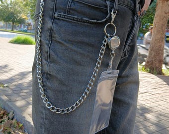 Metall Punk Rock Layered Kette Schlüsselanhänger für Männer Frauen Taille Schlüsselanhänger Jeans Hip-Hop Hosen Gürtel Ketten Schmuck ID Badge Pants Kette