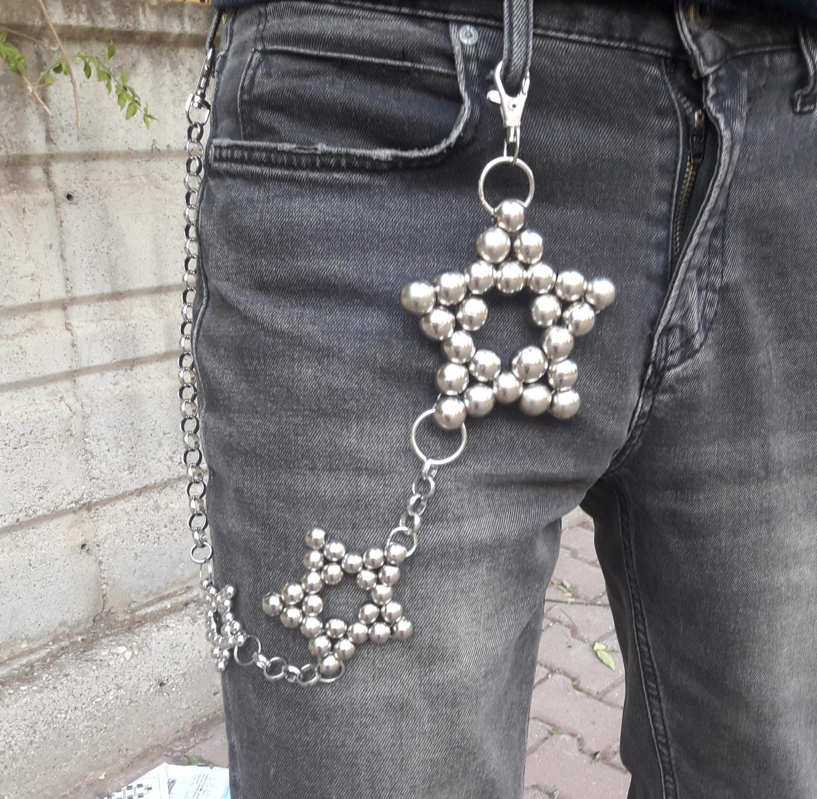 Metal Punk Rock Layered Chain Keychains for Men Women Waist Key Chain ...