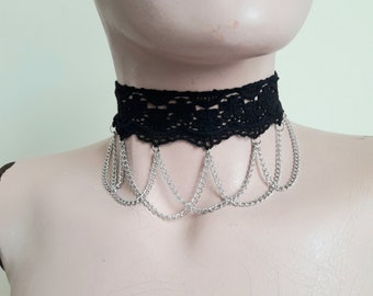 Wendalern Gothic Collana Girocollo Pizzo Nero Cristallo Arco Collare Collana Sexy Velluto Bowknot Elasticizzato Choker Halloween Costume Collana Gioielli Accessori Per Le Donne Ragazze