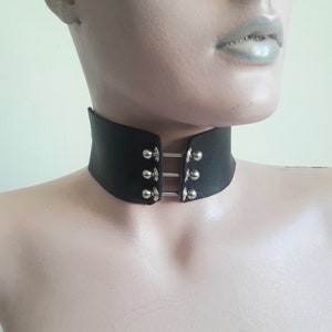 Handmade leather choker  -High Quality leather chokers - leather rocker style chokers - Leather Gothic Choker !