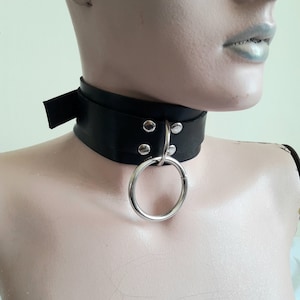 Handmade leather choker High Quality leather with metal ring chokers leather rocker style chokers - Leather Gothic Choker !