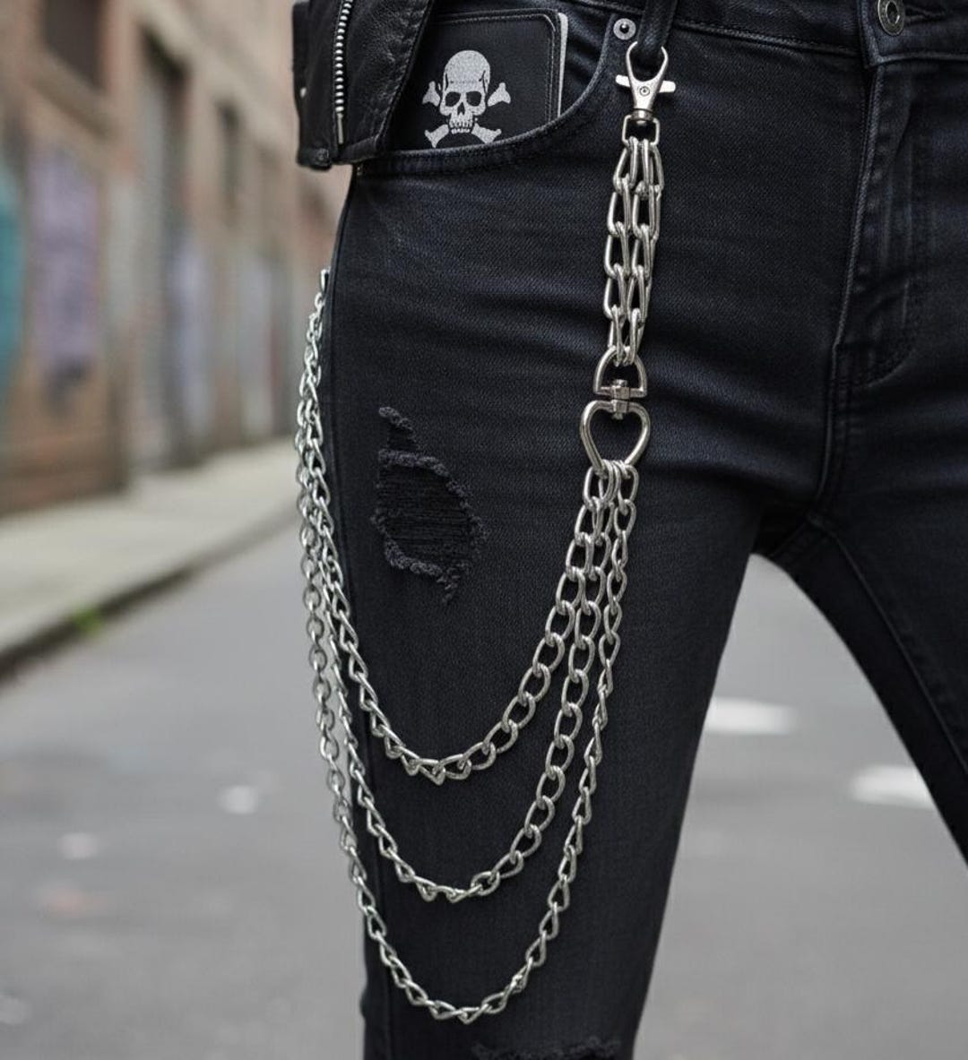 Metal Punk Rock Layered Chain Keychains for Men Women Waist Key Chain ...