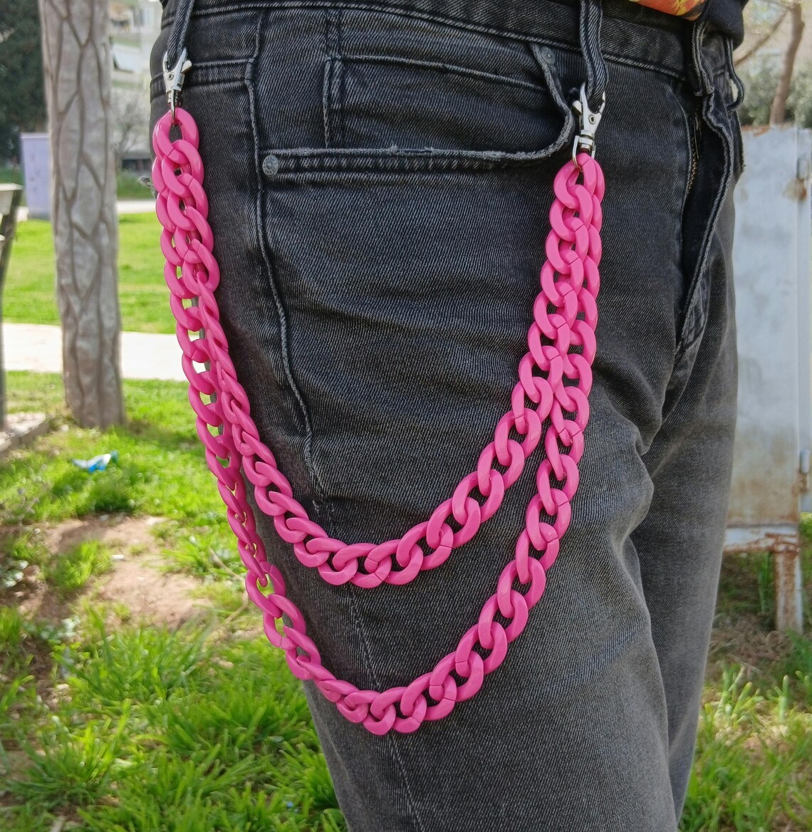 Embroidered Keychains Punk Metal Punk Rock Layered Chain Keychains for Men Women Waist Key Chain ...