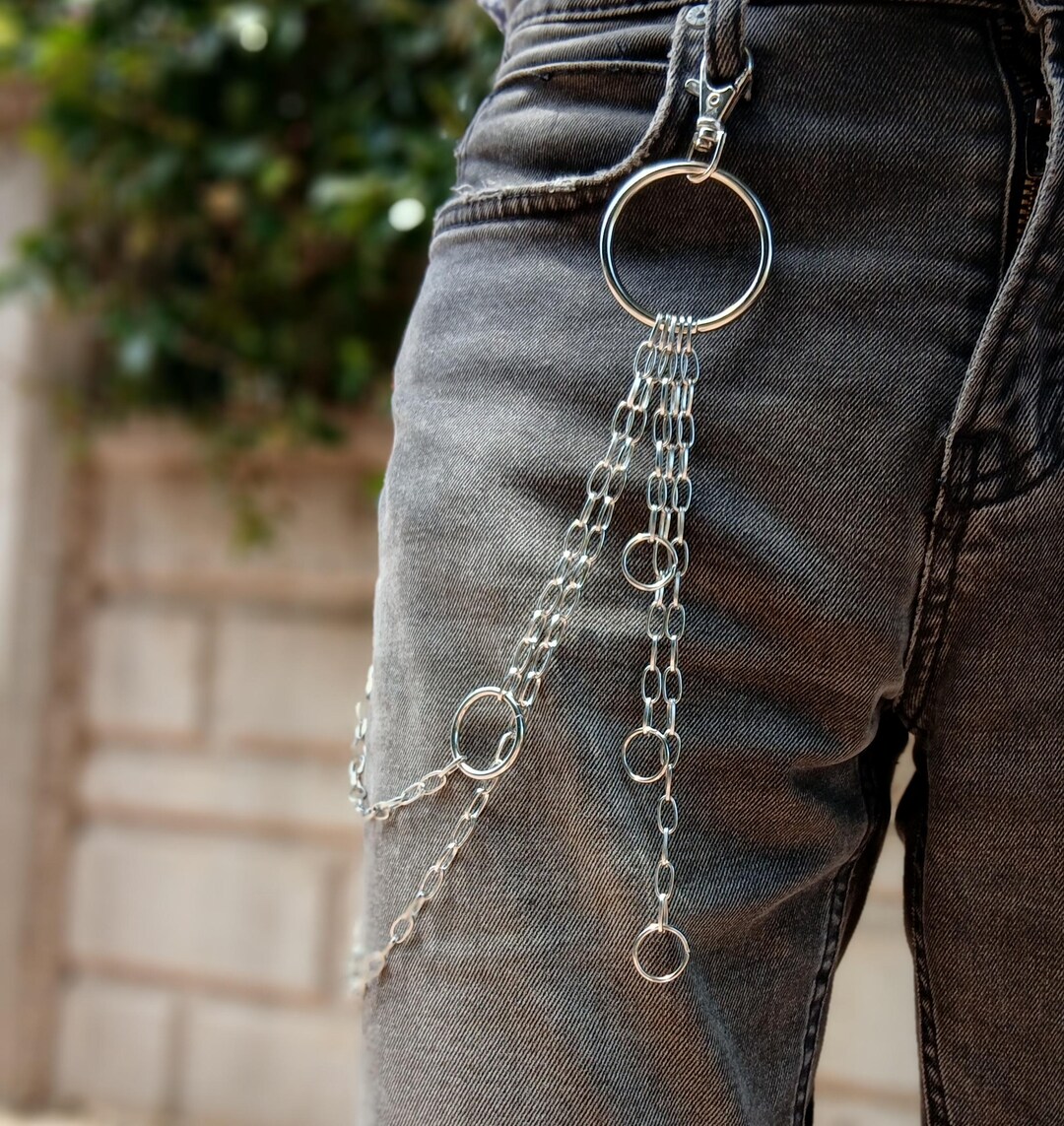 Metal Punk Rock Layered Chain Keychains for Men Women Waist Key Chain ...