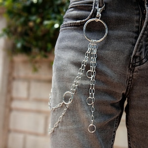 Metal Punk Rock Layered Chain Keychains For Men Women Waist Key Chain Wallet Jeans Hip-hop Pants Belt Chains Jewelry O - Ring Pants Chain