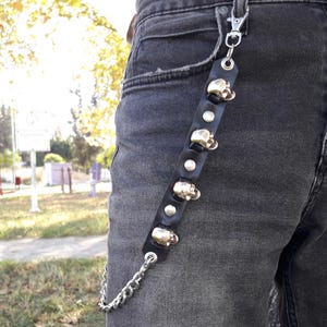 ¡Llaveros de cadena en capas de metal punk rock para hombres y mujeres, llavero de cintura, billetera, pantalones vaqueros, pantalones de hip-hop, cinturones, cadenas, joyería, cadena de pantalones de calavera!