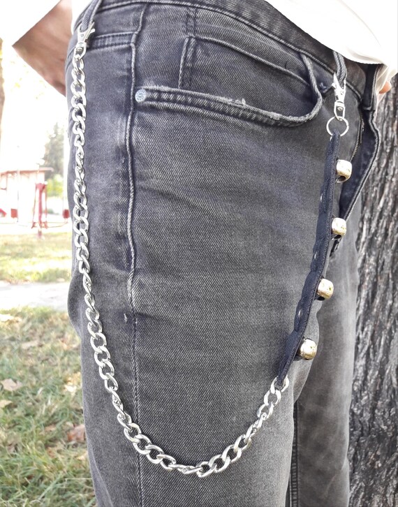 Metal Punk Rock Layered Chain Keychains for Men Women Waist
