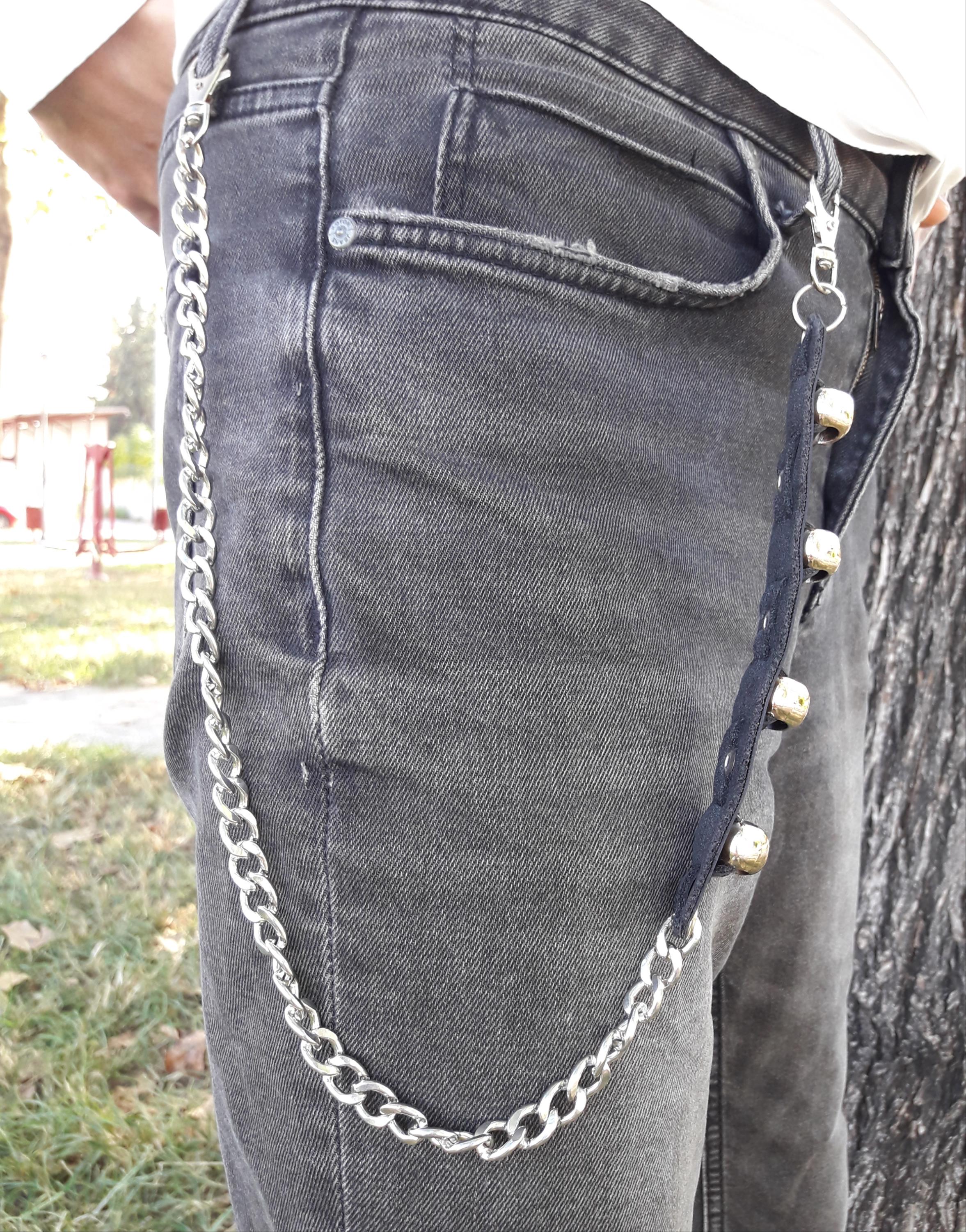 Metal Punk Rock Layered Chain Keychains for Men Women Waist