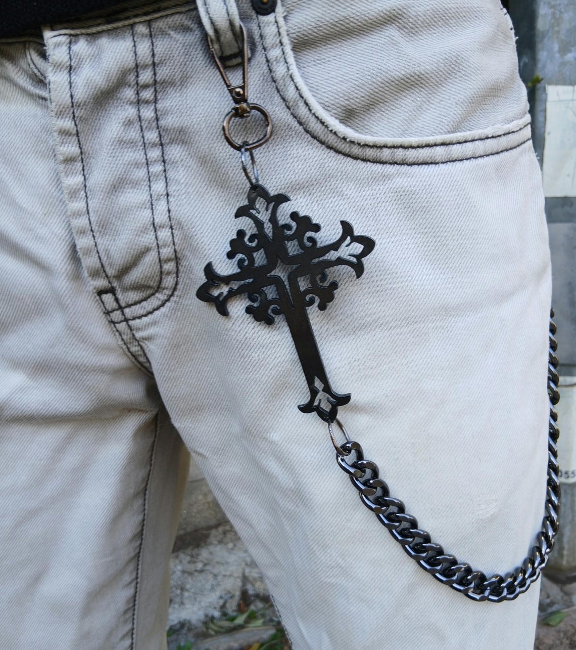 Metal Punk Rock Layered Chain Keychains for Men Women Waist Key Chain ...