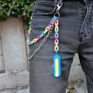Metall Punk Rock Layered Kette Schlüsselanhänger für Männer Frauen Taille Schlüsselanhänger Jeans Hip-Hop Hosen Gürtel Ketten Schmuck Taschenlampe Hosen Kette