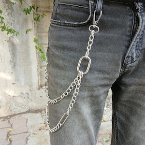 Metal Punk Rock Layered Chain Chaveiros Para Homens Mulheres Cintura Chaveiro Carteira Jeans Hip-hop Calças Cinto Correntes Círculo Calças Corrente