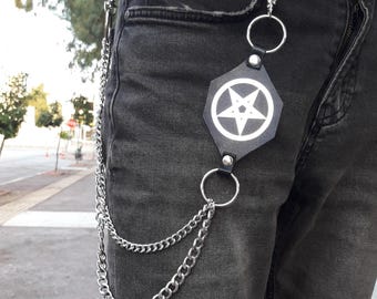Metal Punk Rock Layered Chain Keychains For Men Women Waist Key Chain Wallet Jeans Hip-hop Pants Belt Chains Jewelry Pentagram Pants Chain !