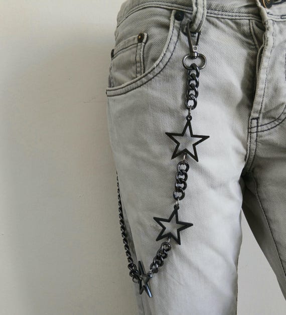 Metal Punk Rock Layered Chain Keychains For Men Women Waist Key Chain Wallet Jeans Hip-hop Pants Belt Chains Jewelry Star Pants Chain !