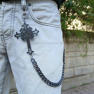 Metal Punk Rock Layered Chain Chaveiros Para Homens Mulheres Cintura Chaveiro Carteira Jeans Hip-hop Calças Cinto Correntes Jóias Calças Cruzadas Corrente