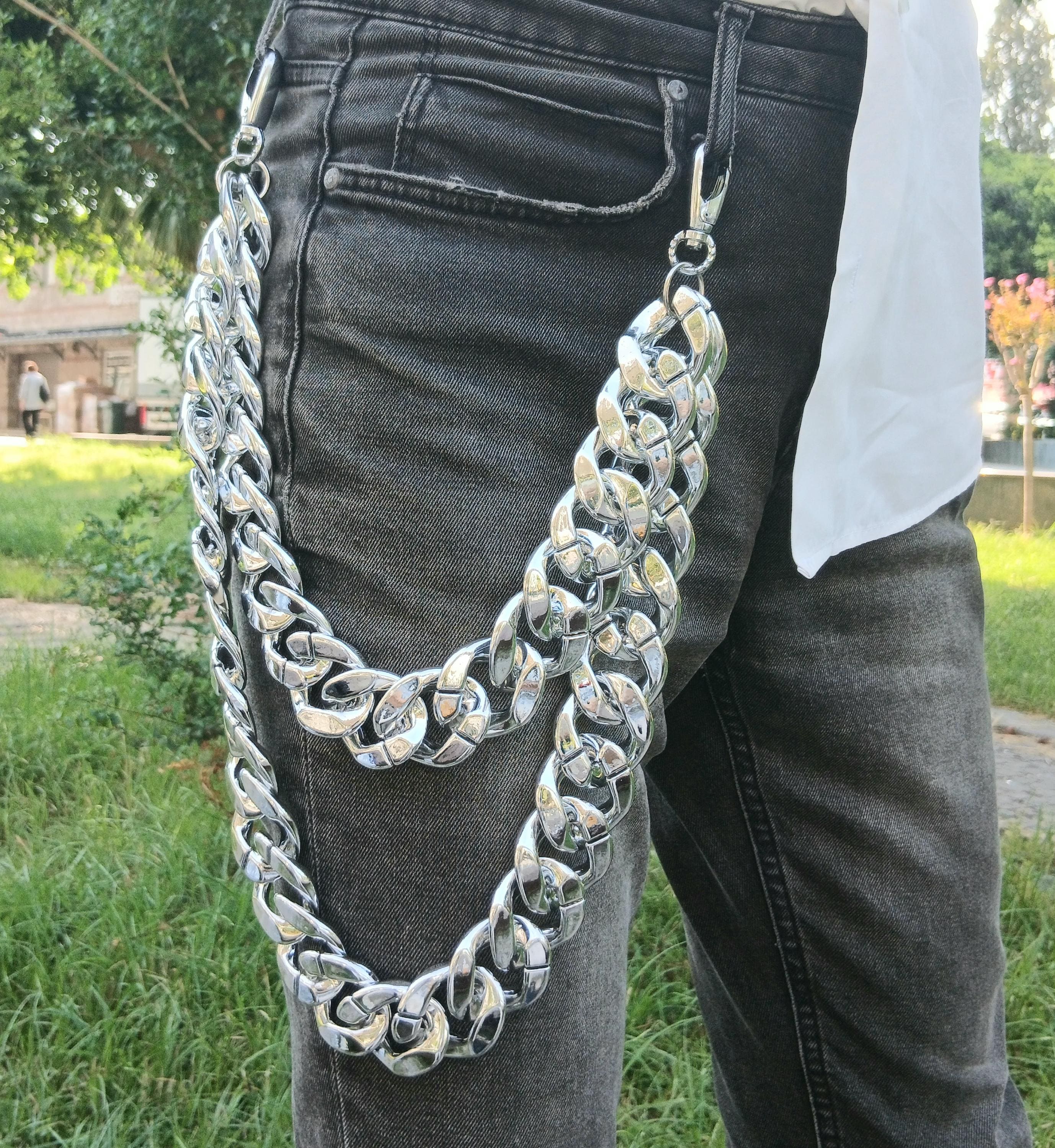 Catena Portafoglio Da Uomo In Acciaio Inox - Catena Pantaloni Stile Punk Gotico Hip Hop - 50 Cm - 3