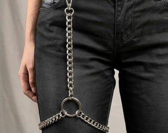 Metal Punk Rock Layered Chain Keychains For Men Women Waist Key Chain Wallet Jeans Hip-hop Pants Belt Chains Jewelry Accessories