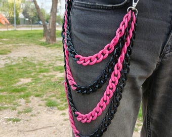 Metal Punk Rock Layered Chain Keychains For Men Women Waist Key Chain Wallet Jeans Hip-hop Pants Belt Chains Jewelry Colourful Pants Chain !