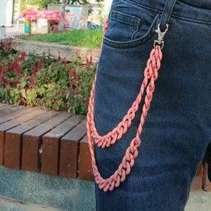 Metal Punk Rock Layered Chain Keychains For Men Women Waist Key Chain Wallet Jeans Hip-hop Pants Belt Chains Jewelry Orange Pants Chain !