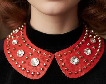 Gold Spiked Choker,Gothic Collar,A Piece Gothic Neck Accessories, Goth Party outfit, Spiked Necklace,Gothic Neck Accessories,Spiked Jewelry