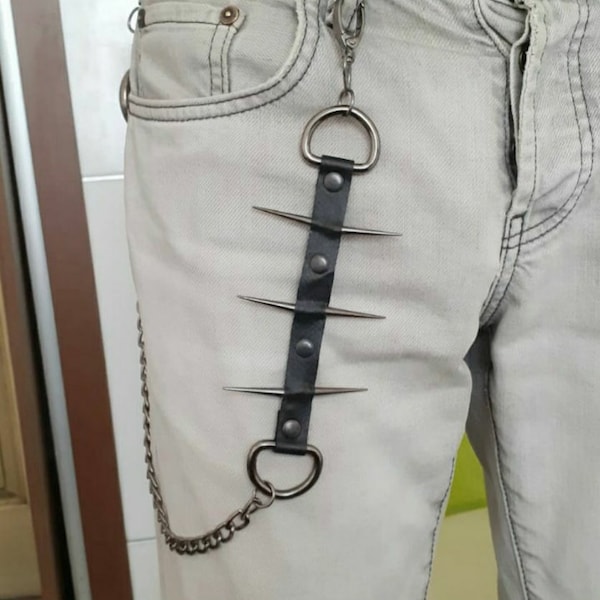 Spike Pants Chain Buckle On The Jeans Pants Aesthetic Accessories Jeans chain Biker Punk Rock Hip Hop Style E Boy Waist Chain