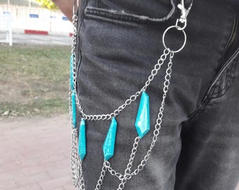 Metal Punk Rock Layered Chain Keychains For Men Women Waist Key Chain Wallet Jeans Hip-hop Pants Belt Chains Jewelry Accessories