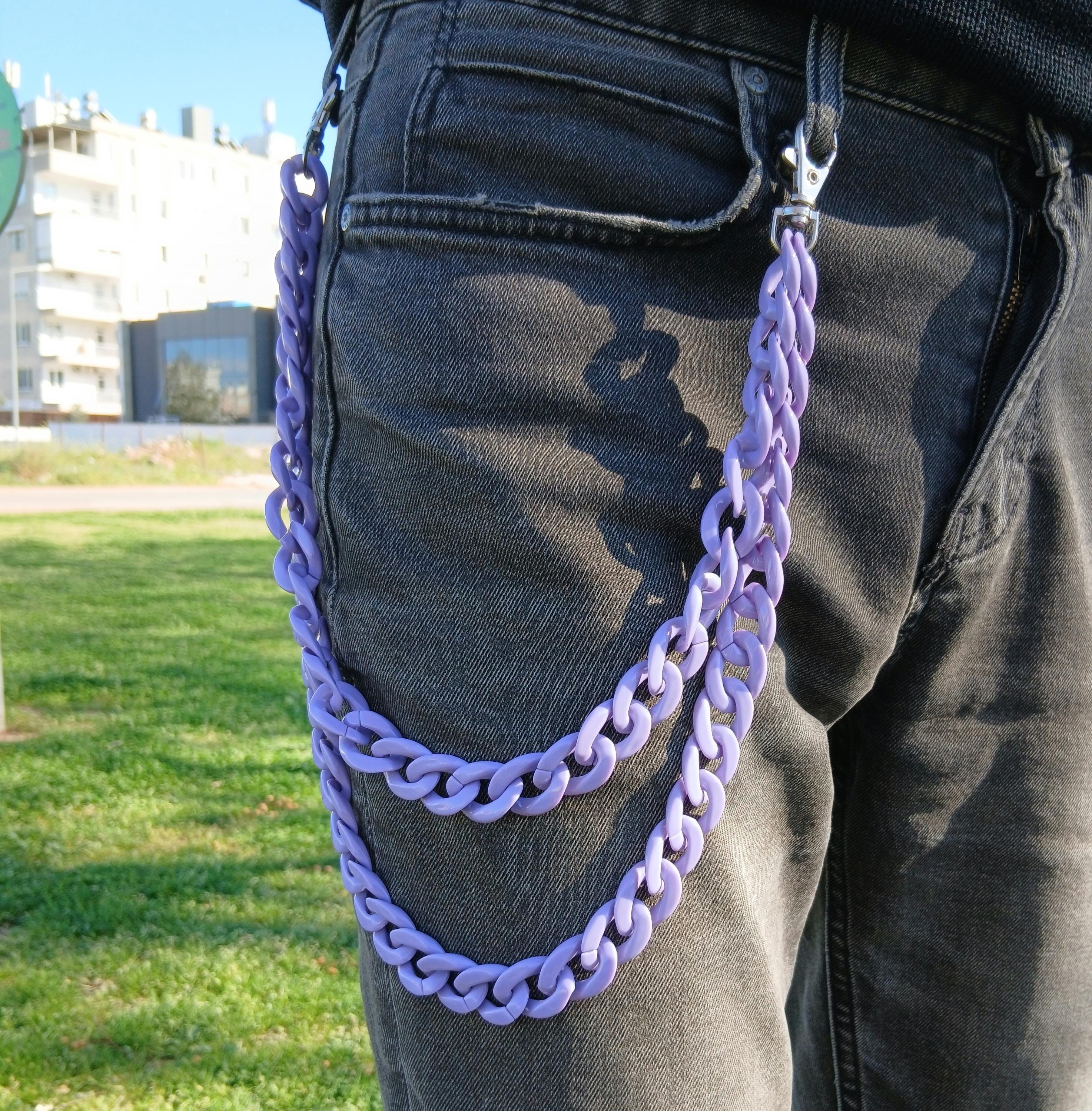 Acrylic Chain Buckle Elastic Waisted Belt Women main image 2