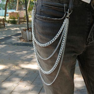 Metal Punk Rock Layered Chain Keychains For Men Women Waist Key Chain Wallet Jeans Hip-hop Pants Belt Chains Jewelry Aluminum Pants Chain !