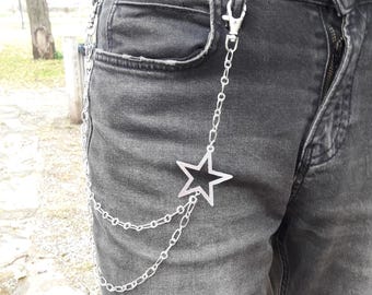 Metal Punk Rock Layered Chain Keychains For Men Women Waist Key Chain Wallet Jeans Hip-hop Pants Belt Chains Jewelry Accessories