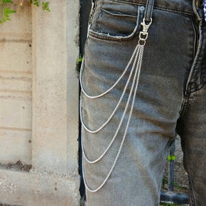 Metal Punk Rock Layered Chain Keychains For Men Women Waist Key Chain Wallet Jeans Hip-hop Pants Belt Chains Jewelry Accessories