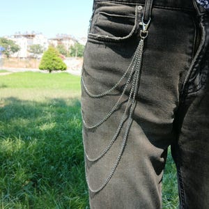 Metal Punk Rock Layered Chain Keychains For Men Women Waist Key Chain Wallet Jeans Hip-hop Pants Belt Chains Jewelry Accessories