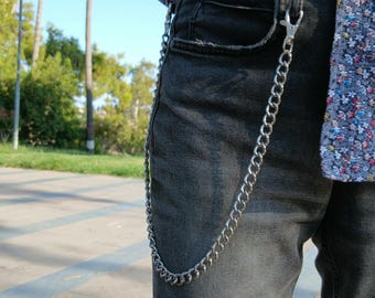 Metal Punk Rock Layered Chain Keychains For Men Women Waist Key Chain Wallet Jeans Hip-hop Pants Belt Chains Jewelry Accessories