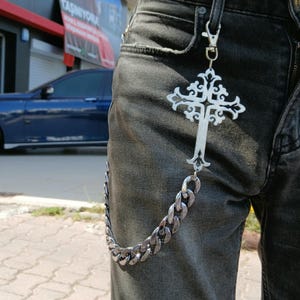 Metal Punk Rock Layered Chain Chaveiros Para Homens Mulheres Cintura Chaveiro Carteira Jeans Hip-hop Calças Cinto Correntes Jóias Calças Cruzadas Corrente
