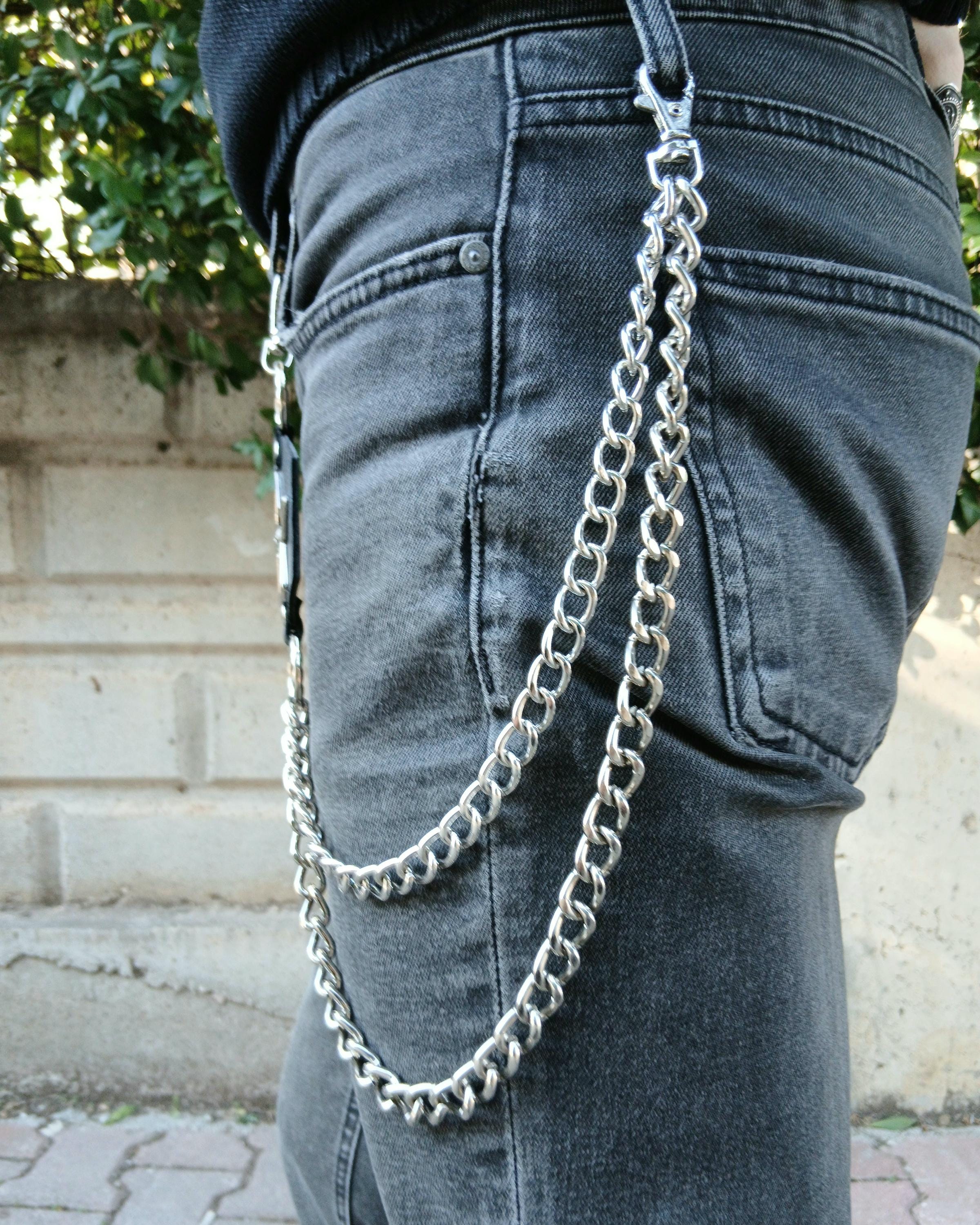 Pant Chains For Women Layered Pants Wallet Chain With Flower Pearls - Hip Hop Punk Fashion Jewelry For Men & Women Jean Accessories