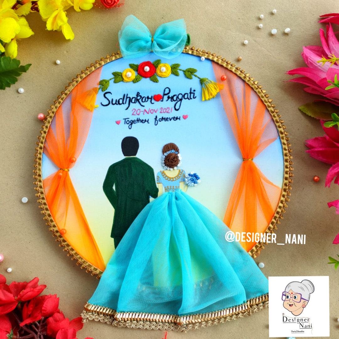 Buy Wedding and Anniversary's Embroidery Hoop Wall Hanging Online in