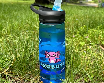 Gourde de sport Axolotl | Plastique recyclé durable | Conception Axobotl