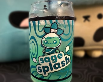 Sage Splash Drink Glass | Mountain Dew Baja Blast Parody