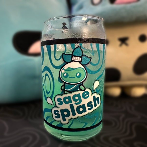 Sage Splash Drink Glass | Mountain Dew Baja Blast Parody Cup
