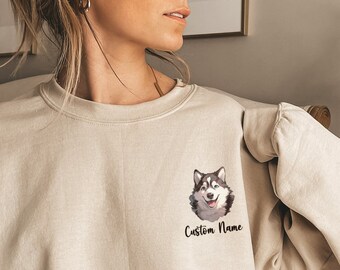Moletom personalizado Husky para mãe de cachorro, presente personalizado, presente para mãe de Husky, moletom para mãe de Husky, presente para amante de cães Husky, moletom Husky em memória de alguém.