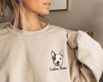 Bull Terrier Custom Sweatshirt dog Sweatshirt with name, Dog Mom Sweatshirt, Dog Dad Sweatshirt, Fur Mama Sweatshirt, Personalized Dog Gift
