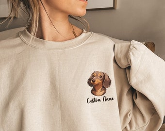 Dachshund Custom Sweatshirt dog mom Personalized Sweatshirt, Gift for dog mom, Doxie Mom Sweatshirt with Dogs name, Dachshund Mom shirt