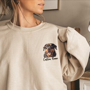 Rottweiler Custom Sweatshirt dog mom Personalized gift for Dog Lover Sweater Sweatshirt with Dog Name pet cartoon, Dog Breed Sweatshirt