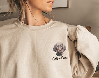 Weimaraner Custom Sweatshirt dog mom Personalized gift for Dog Lover Sweater sweatshirt Dog Mom Gift Weimaraner dog memorial gift
