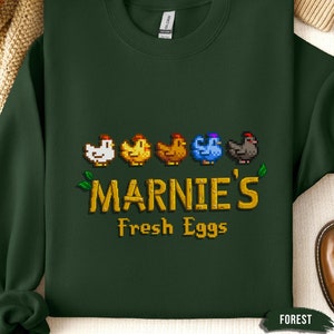 Stardew Valley Marnie&#39;s Fresh Eggs Sweater, Cozy Gamer Apparel, Pixel Art Gaming Sweater, Cute Stardew Valley Gift for Gamers