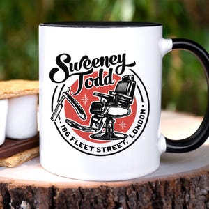 Sweeney Todd Mug Gothic Coffee Mug Tim Burton Inspired Gift Unique Musical Theater Collectible Dark Aesthetic Home Decor Horror Merchandise