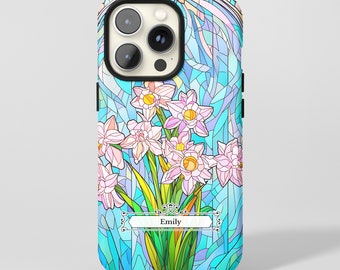 Custom birth month flower bouquet Phone Case With Name birth flower bouquet birth flower gift Birthday Gift Custom iphone Samsung Pixel case