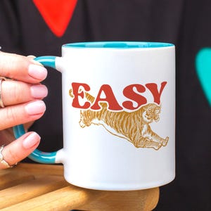 Funny Mug, Funny Coffee Cup, Retro Tiger Design Gift, Cute Animal Lover Mug, Vintage Tiger Coffee Cup, Funny Animal-Themed Mug