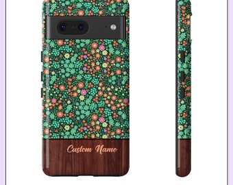 Personalised Wildflower Phone Case Custom Green Phone Case Peonies Boho Phone Case Flowers Minimalist Design iPhone Pixel Samsung gift