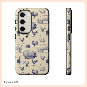 Personalised Farm Chic Phone Case Farm Animals phone case, Custom Cute Pigs Phone Case Phone Cover Chickens iPhone Pixel Samsung Gift